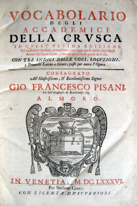 Vocabolario degli accademici della Crusca - Venezia 1686