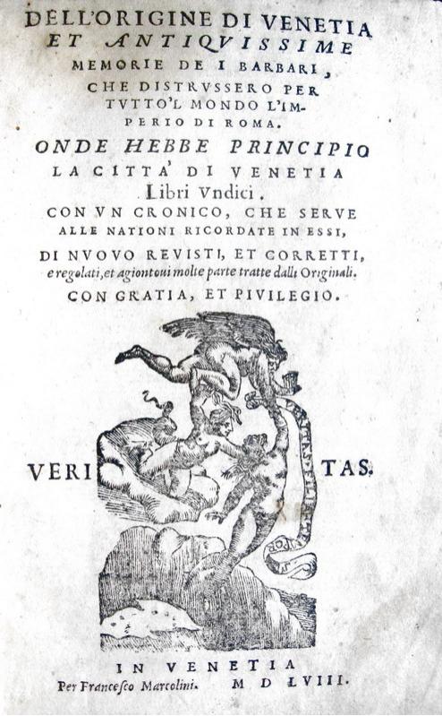 Niccolò Zeno - Dell'origine di Venetia - 1558 Niccolò Zeno - Dell'origine di Venetia - 1558